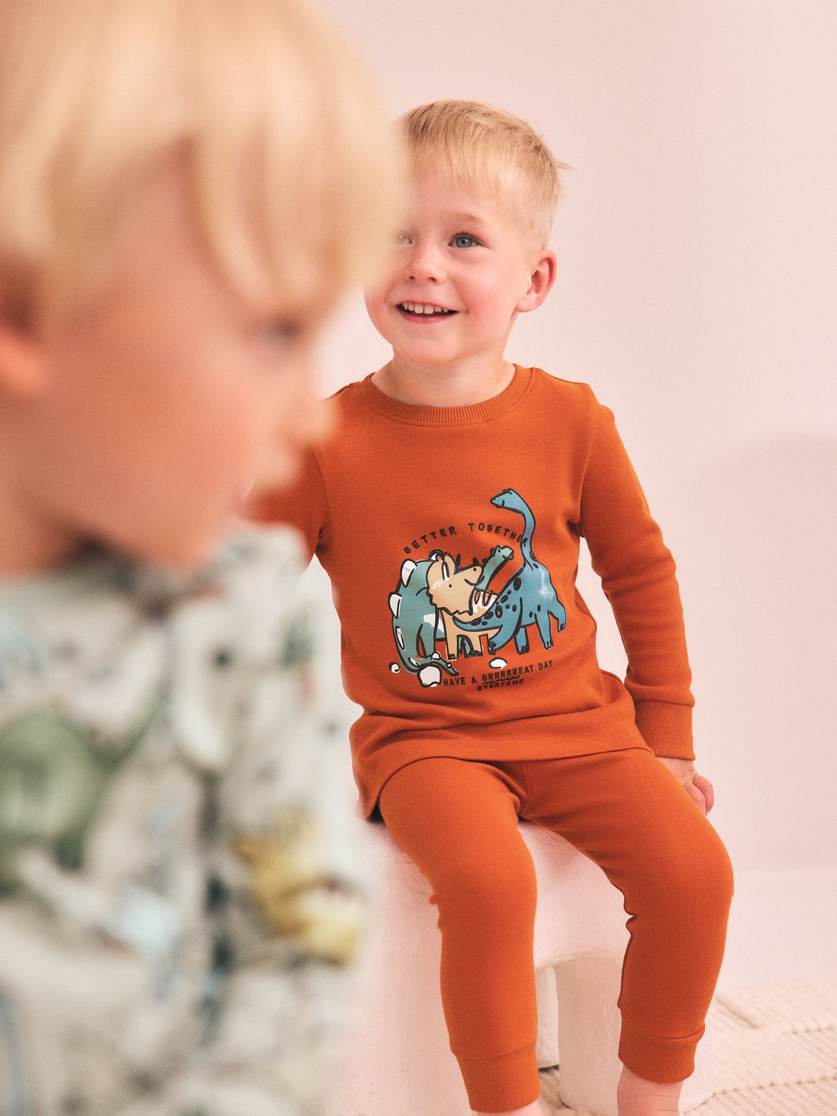 Green/Orange Dino Sketch Snuggle Pyjamas 3 Pack (9mths-8yrs) - image 3