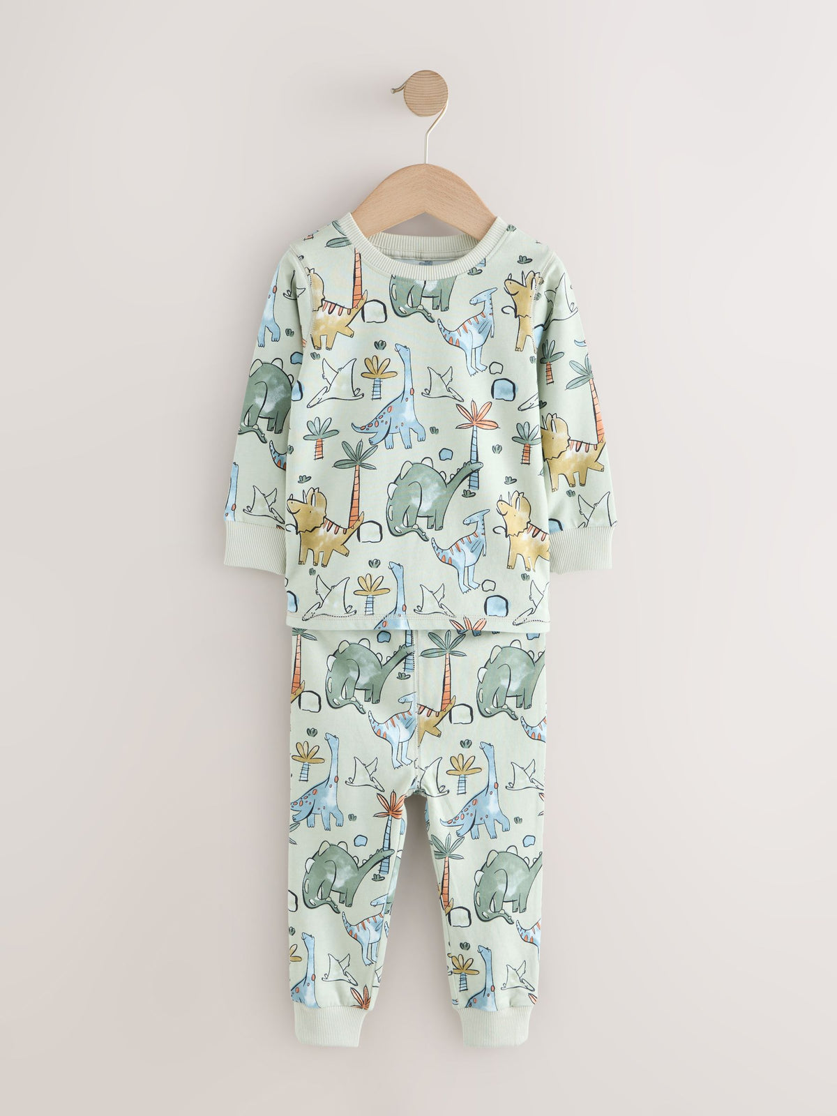Green/Orange Dino Sketch Snuggle Pyjamas 3 Pack (9mths-8yrs) - image 5