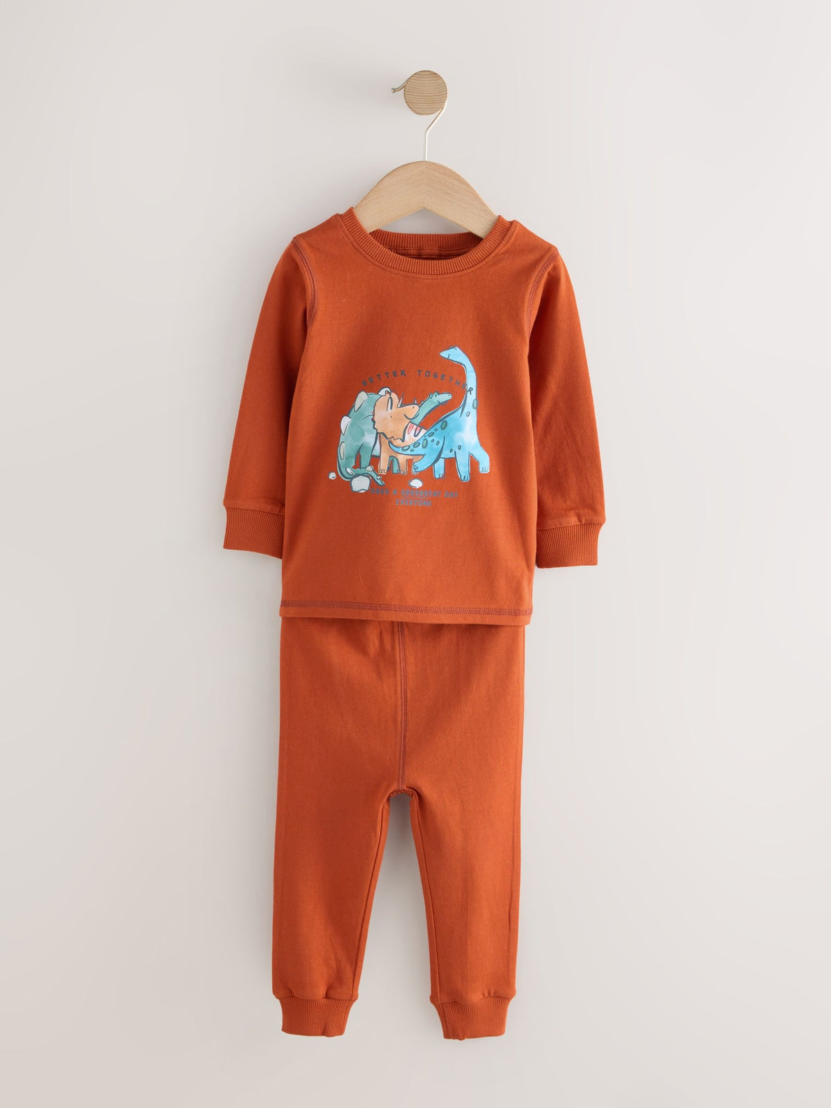Green/Orange Dino Sketch Snuggle Pyjamas 3 Pack (9mths-8yrs) - image 7