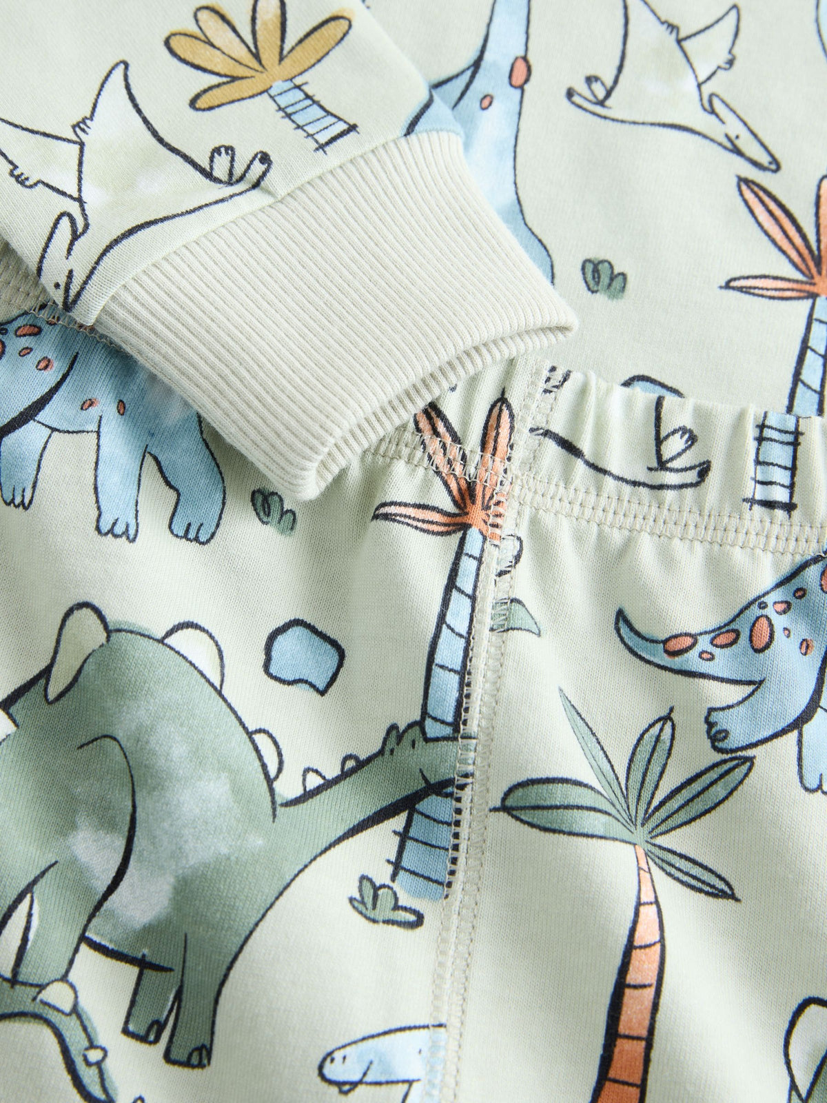 Green/Orange Dino Sketch Snuggle Pyjamas 3 Pack (9mths-8yrs) - image 8