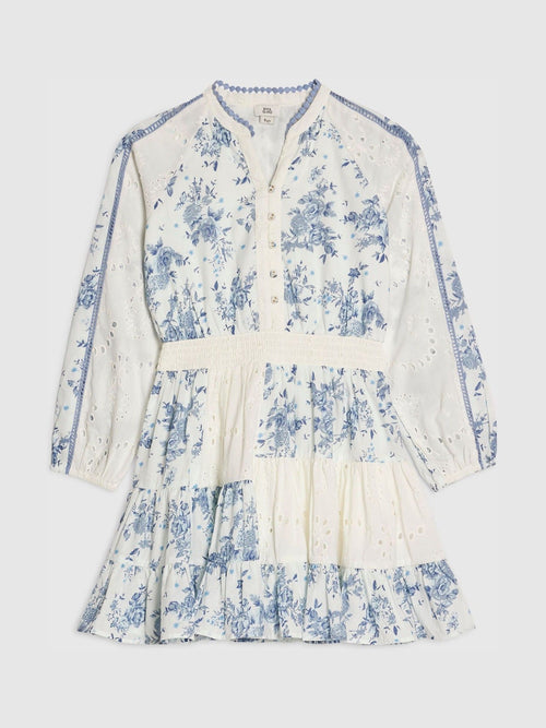 River Island Blue Patchwork Shirt Dress image 1