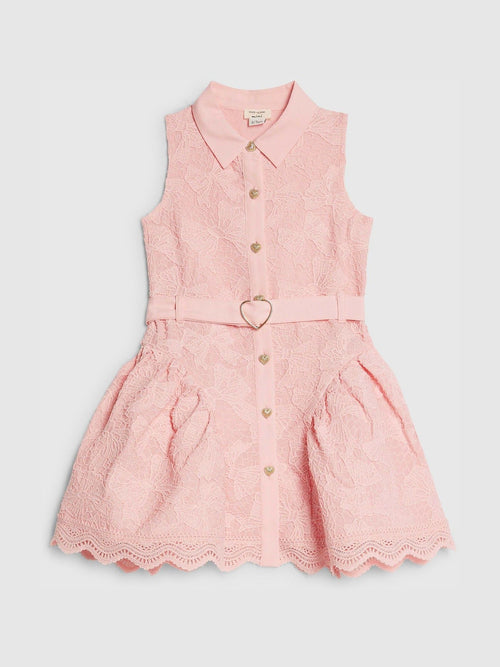 Dsiney Kidz - River Island Pink Bow Lace Belted Dress image 1