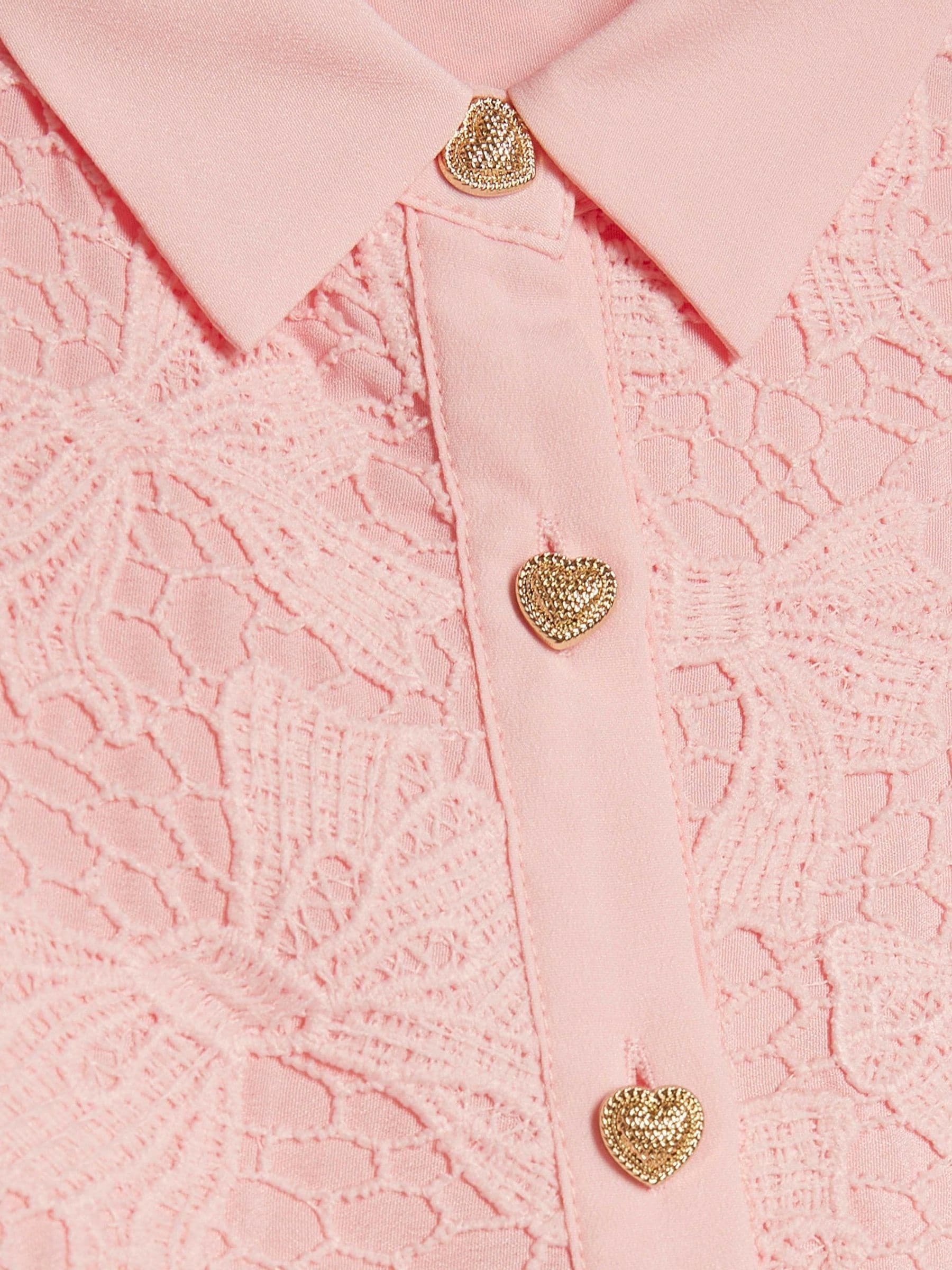 River Island Pink Bow Lace Belted Dress image 3