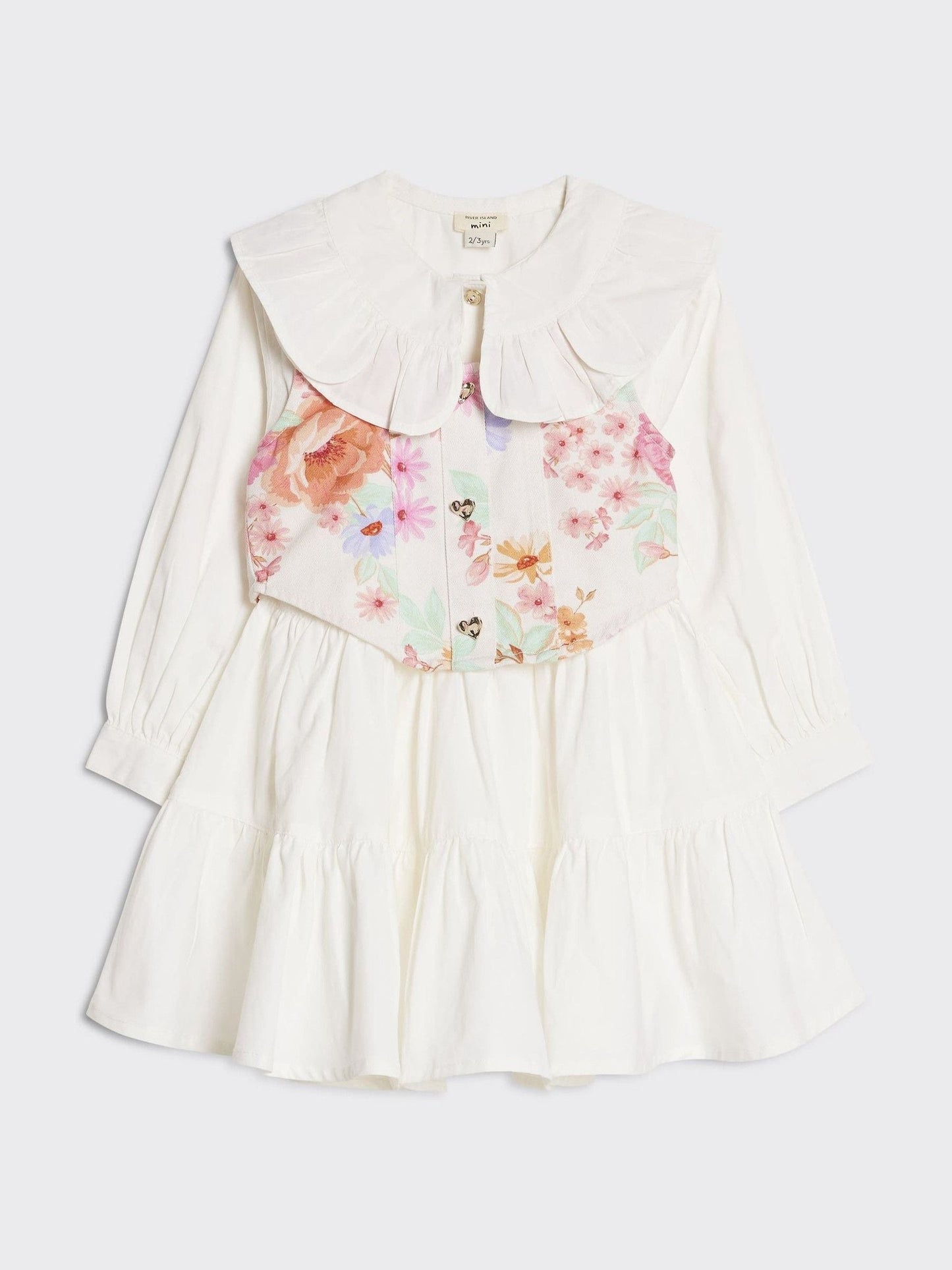 River Island White Hybrid 2 in 1 Shirt Dress image 1