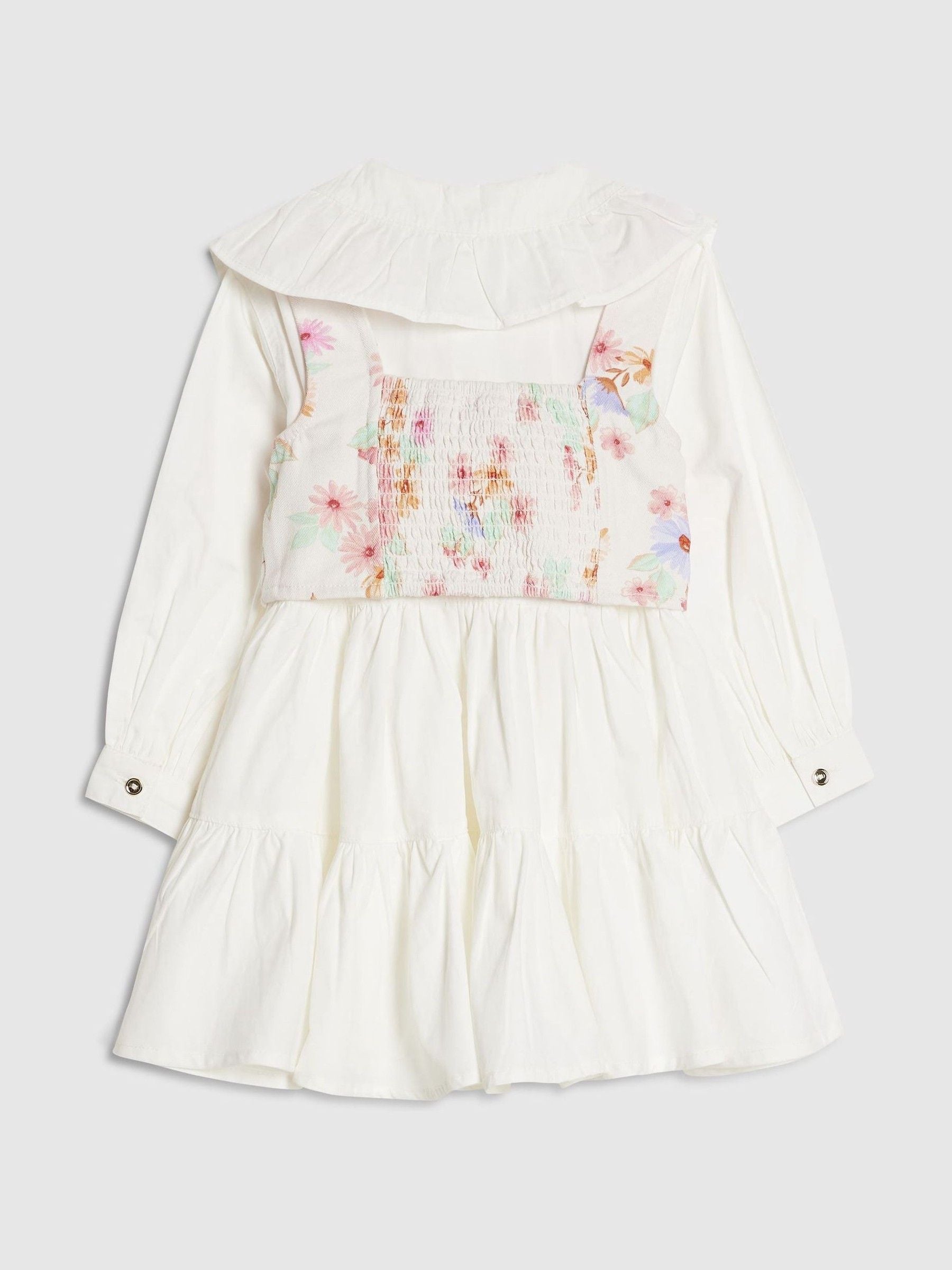 River Island White Hybrid 2 in 1 Shirt Dress image 2