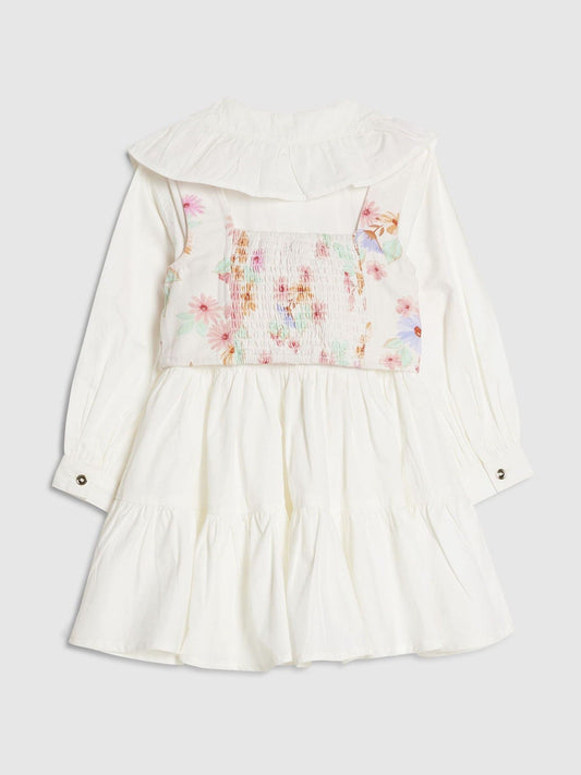 River Island White Hybrid 2 in 1 Shirt Dress image 2
