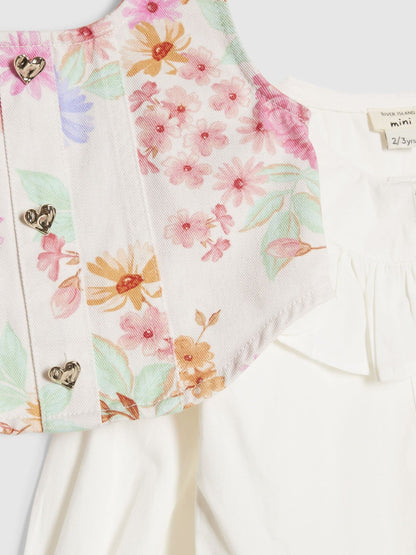 River Island White Hybrid 2 in 1 Shirt Dress image 4