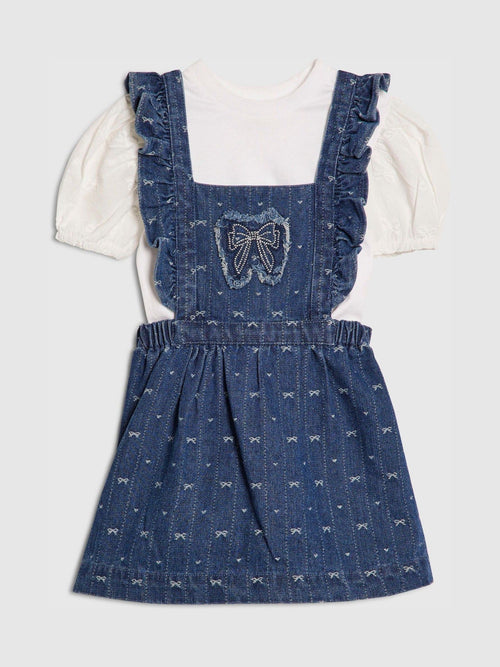 Dsiney Kidz - River Island Blue Bow Pinny Shirt Dress image 1