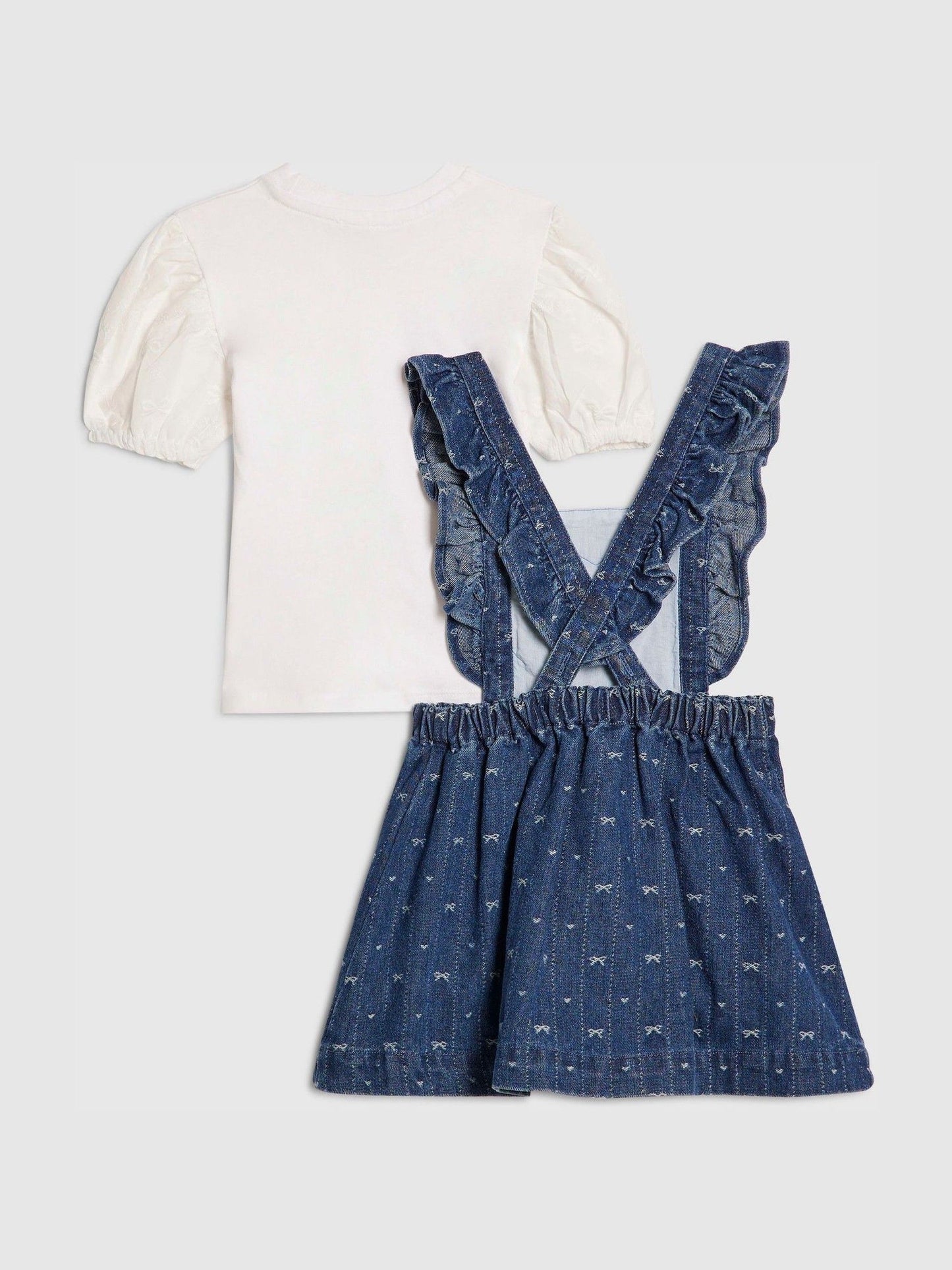 River Island Blue Bow Pinny Shirt Dress image 3