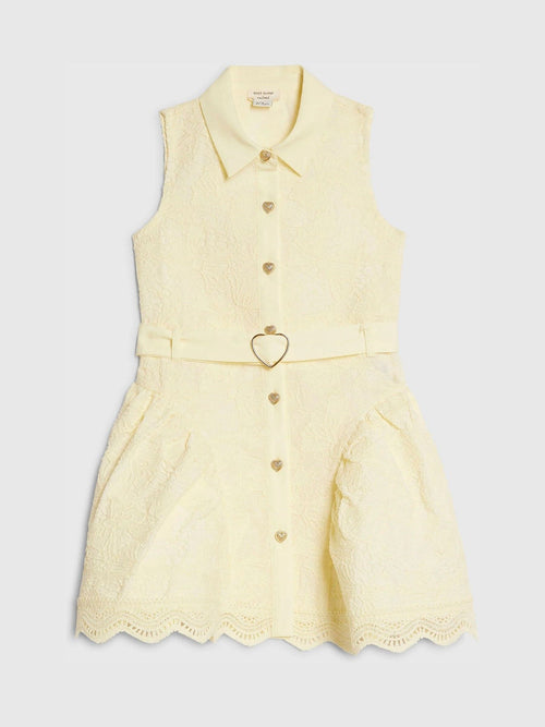 Dsiney Kidz - River Island Yellow Bow Lace Belted Dress image 1