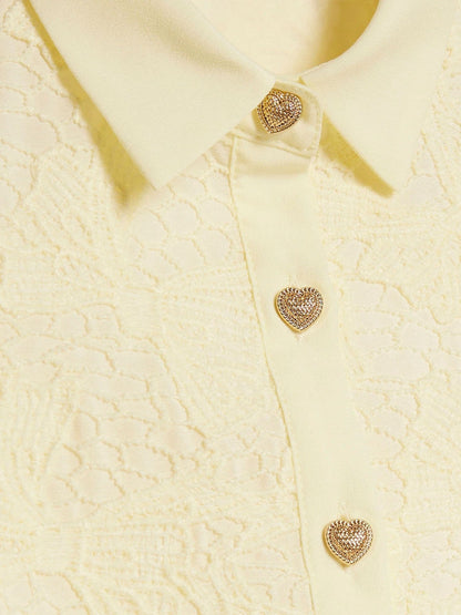 River Island Yellow Bow Lace Belted Dress image 3