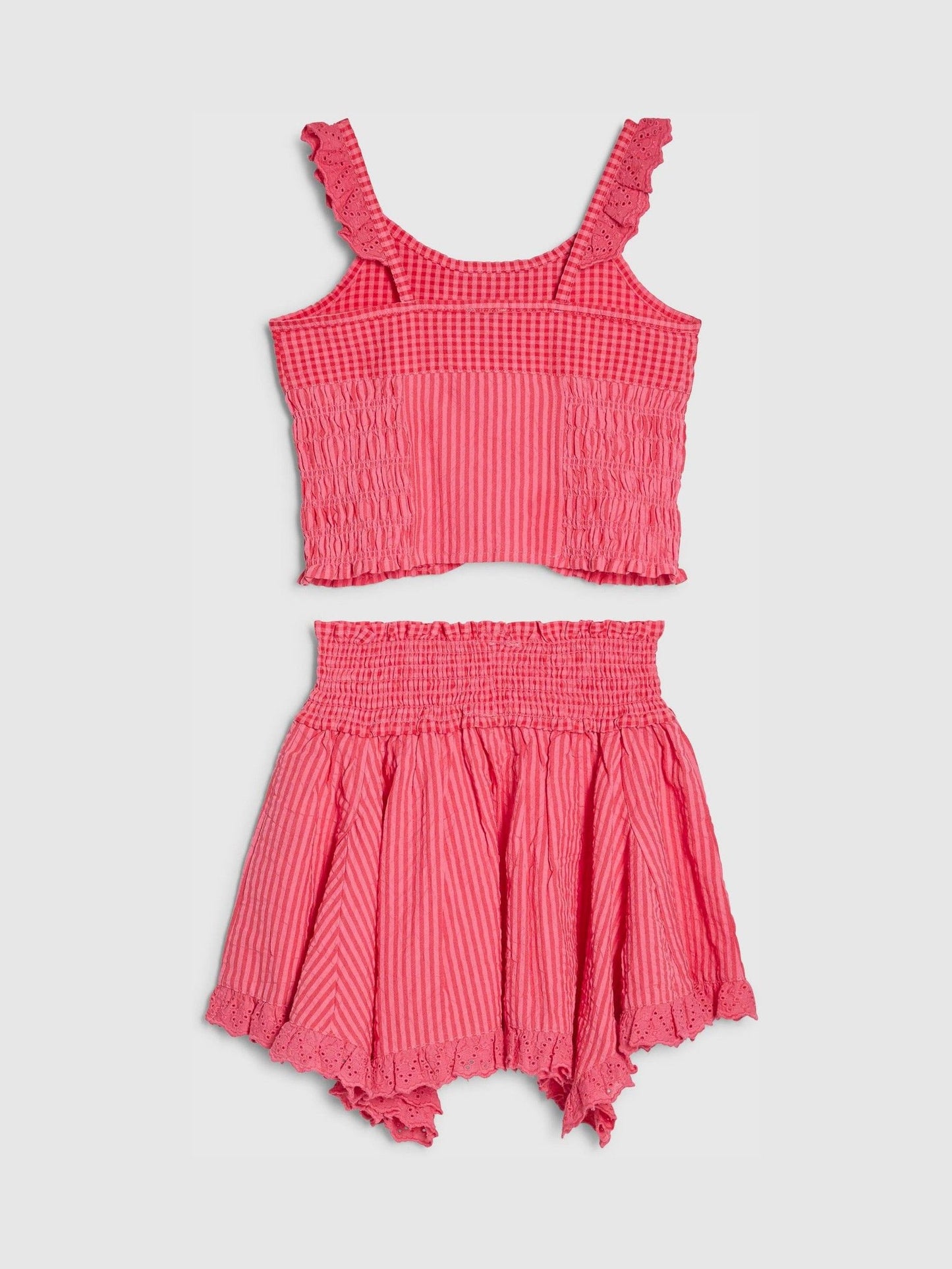 Dsiney Kidz - River Island Pink Gingham Top and Skirt Set image 2