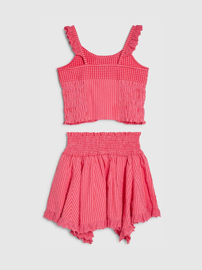 Dsiney Kidz - River Island Pink Gingham Top and Skirt Set image 2