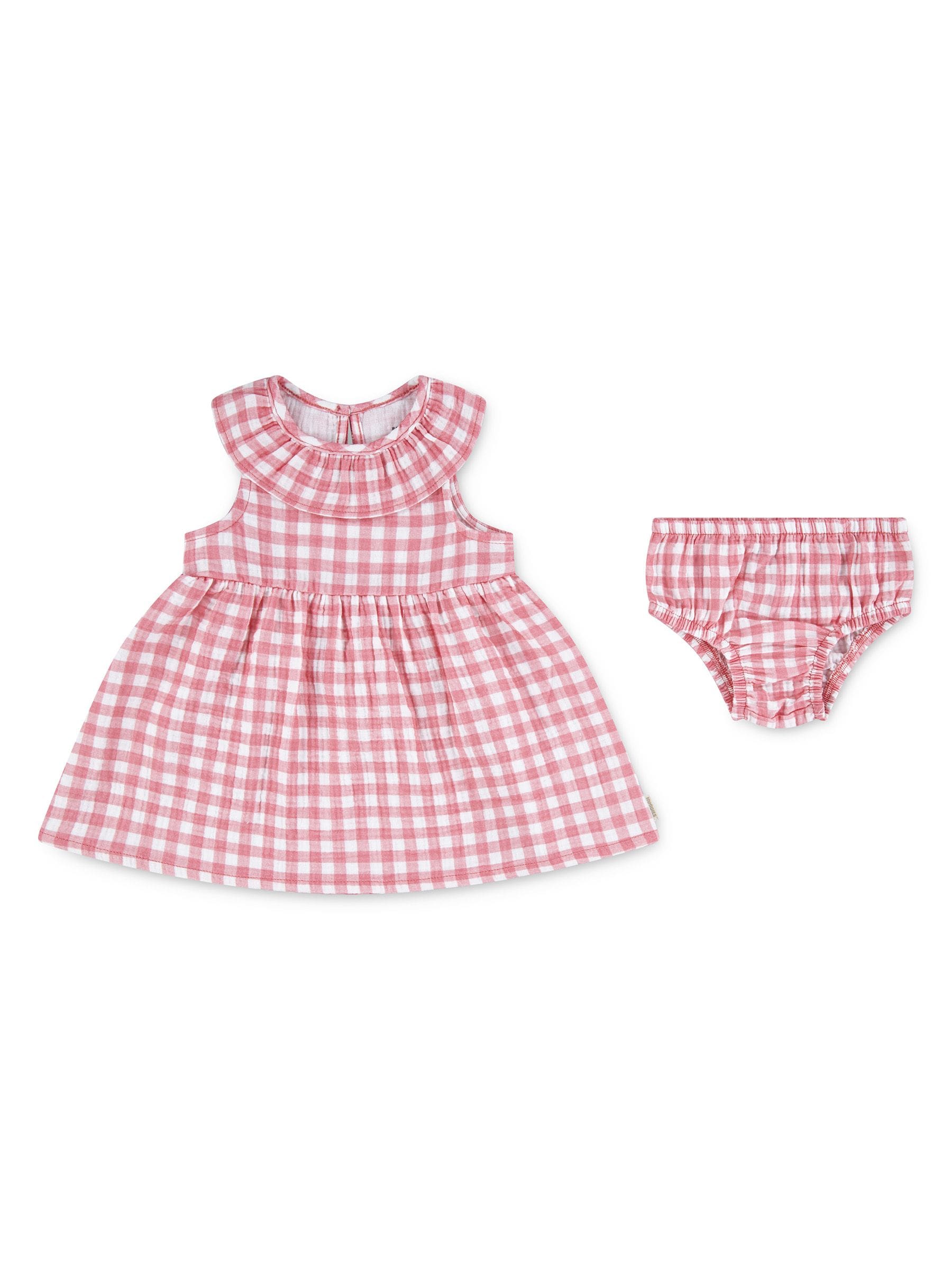 Huggies Pink Gingham Dress & Bloomers Set image 1