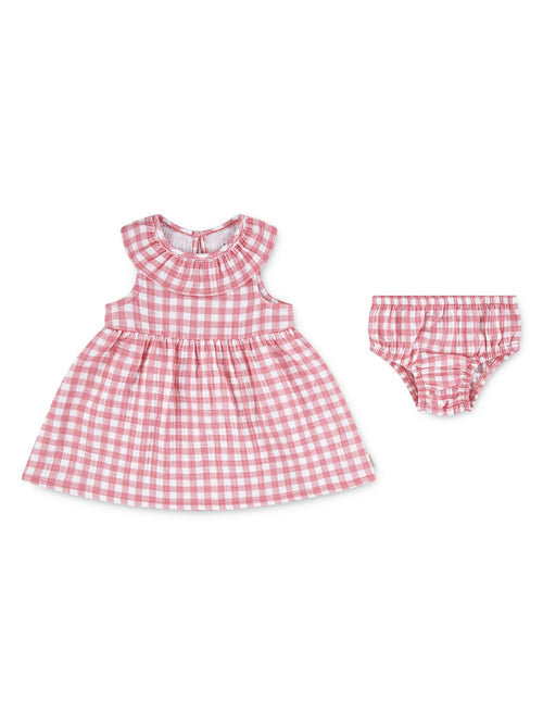 Huggies Pink Gingham Dress & Bloomers Set image 1