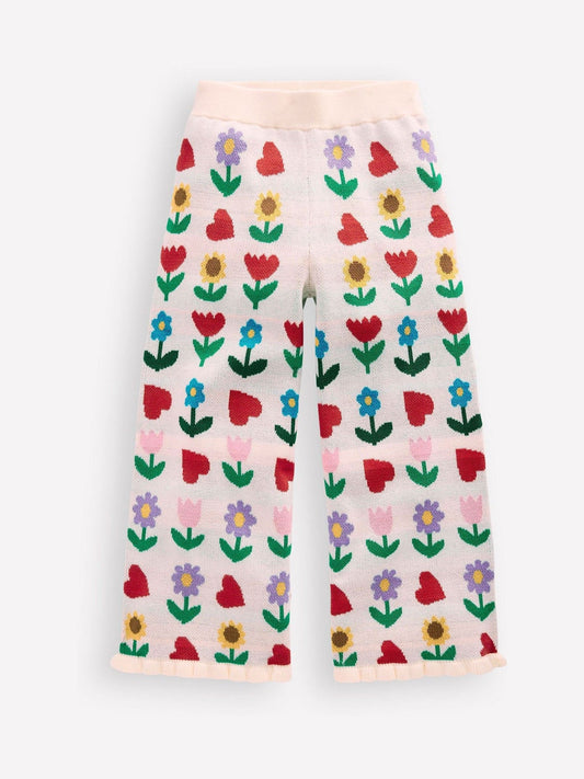 Boden Cream Flared Knitted Trousers image 2