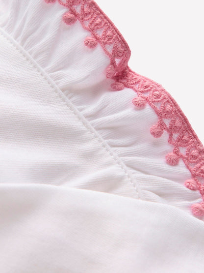 Boden Cream Ruffle Sleeve T-Shirt image 3