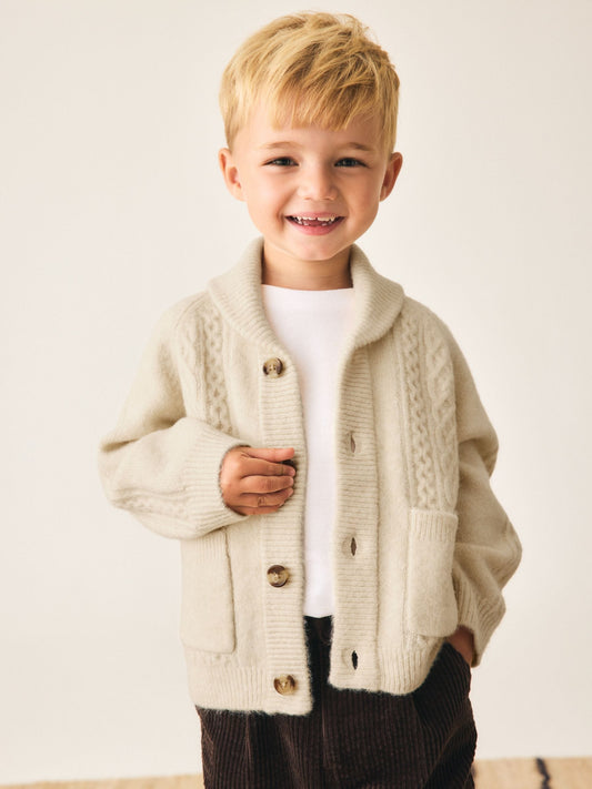 Cream Cable Knit Cardigan (3mths-7yrs) - image 1