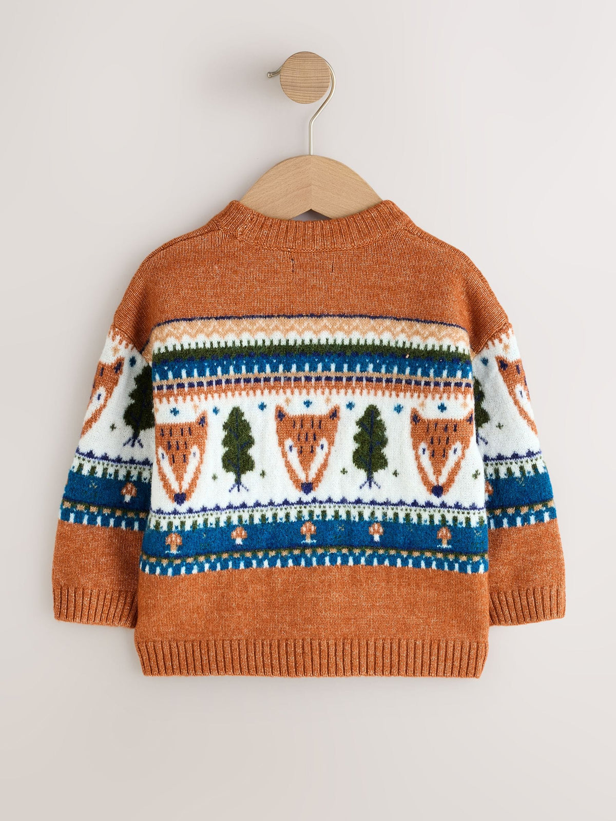 Brown/Cream Character Knitted Crew Neck Jumper (3mths-7yrs) - image 6