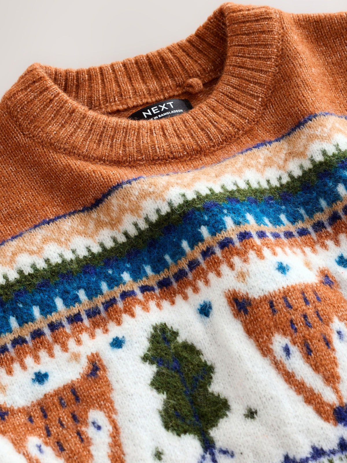 Brown/Cream Character Knitted Crew Neck Jumper (3mths-7yrs) - image 7