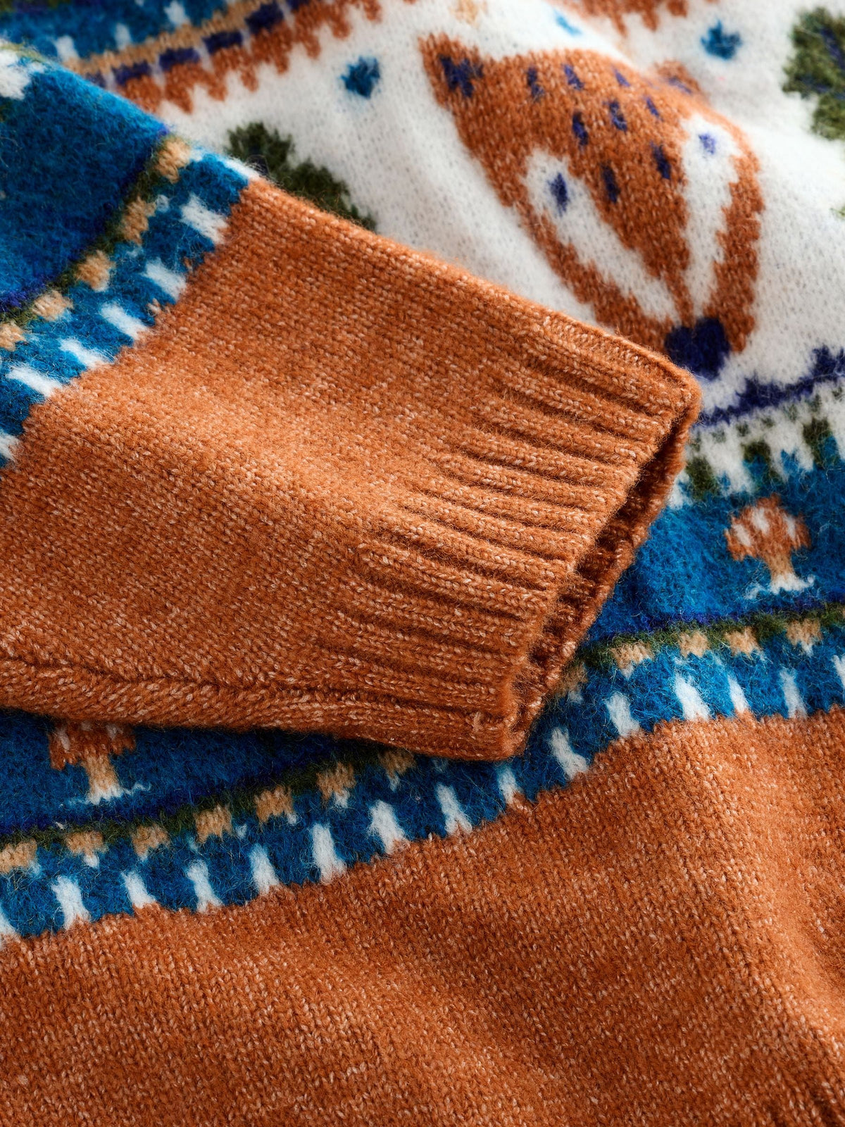 Brown/Cream Character Knitted Crew Neck Jumper (3mths-7yrs) - image 8