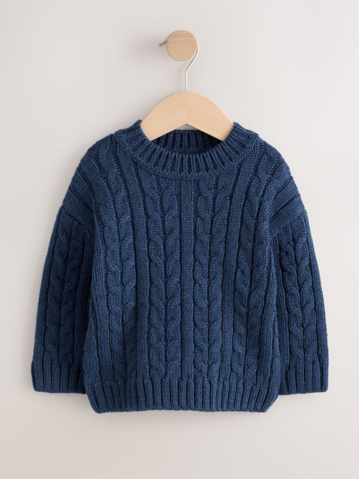 Dsiney Kidz - Navy Cable Knit Crew Neck Jumper (3mths-7yrs) image 1