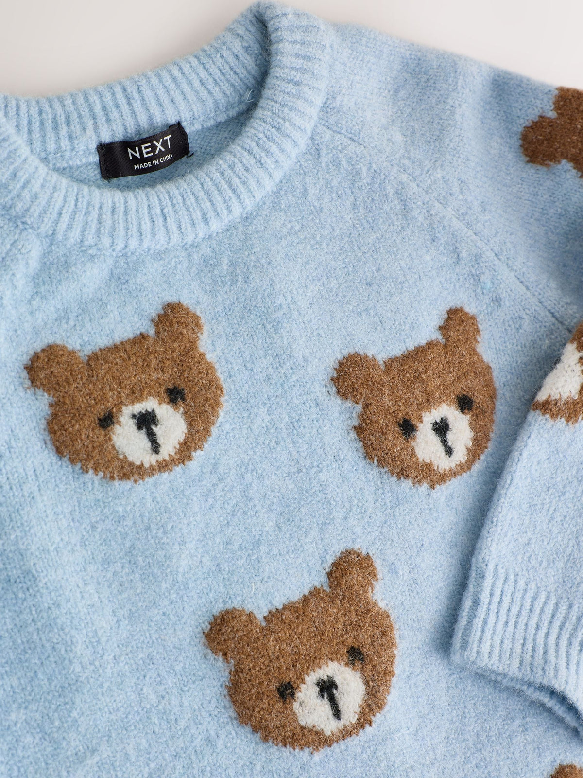Dsiney Kidz - Light Blue Bear All Over Character Knitted Crew Neck Jumper (3mths-7yrs) image 3