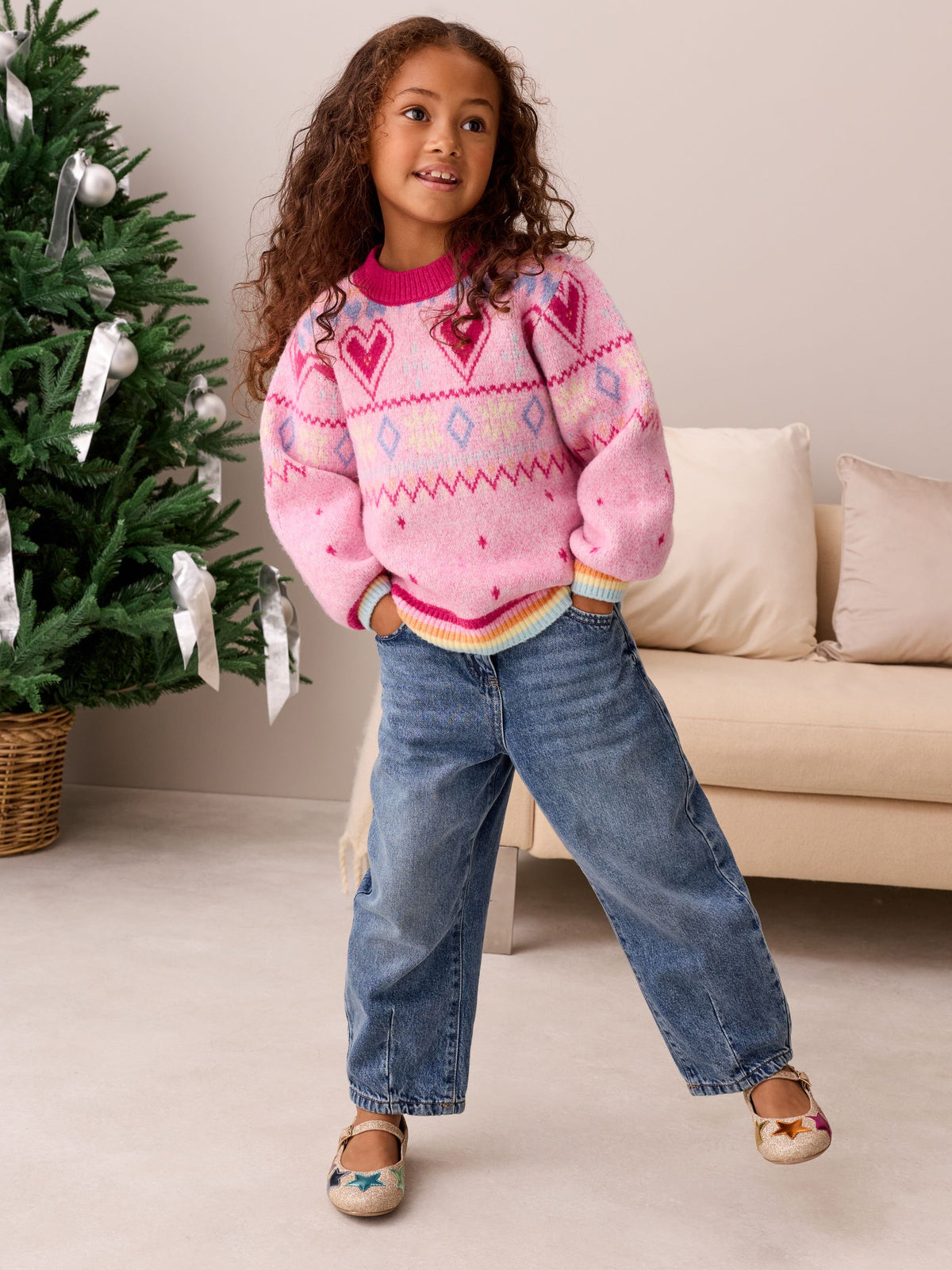 Little Bird Pink Heart Family Christmas Jumper - image 2
