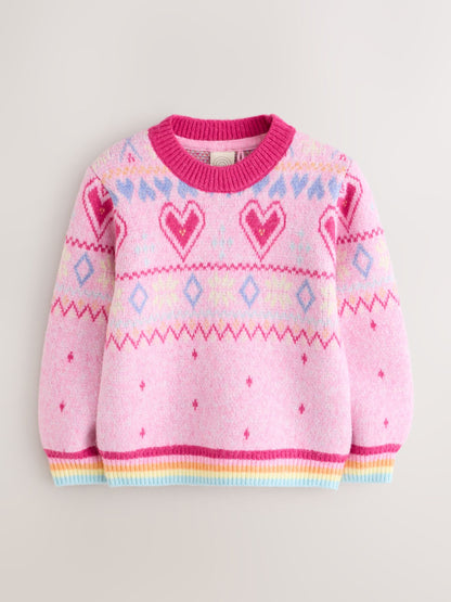 Little Bird Pink Heart Family Christmas Jumper - image 4