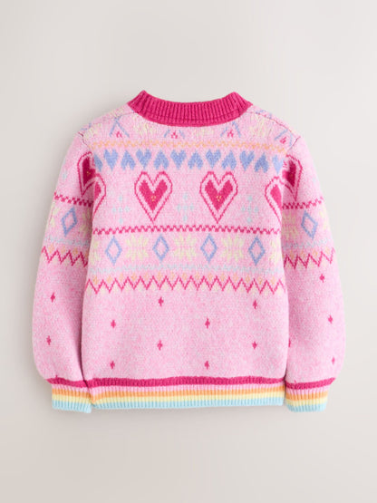 Little Bird Pink Heart Family Christmas Jumper - image 5