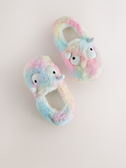 Rainbow Monster Character Mule Slippers image 4