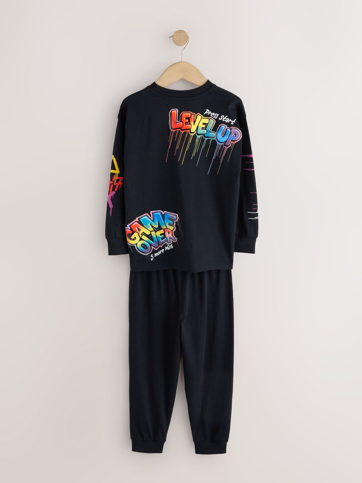 Rainbow Black Gamer Long Sleeve Pyjamas 2 Pack (3-16yrs) - image 3