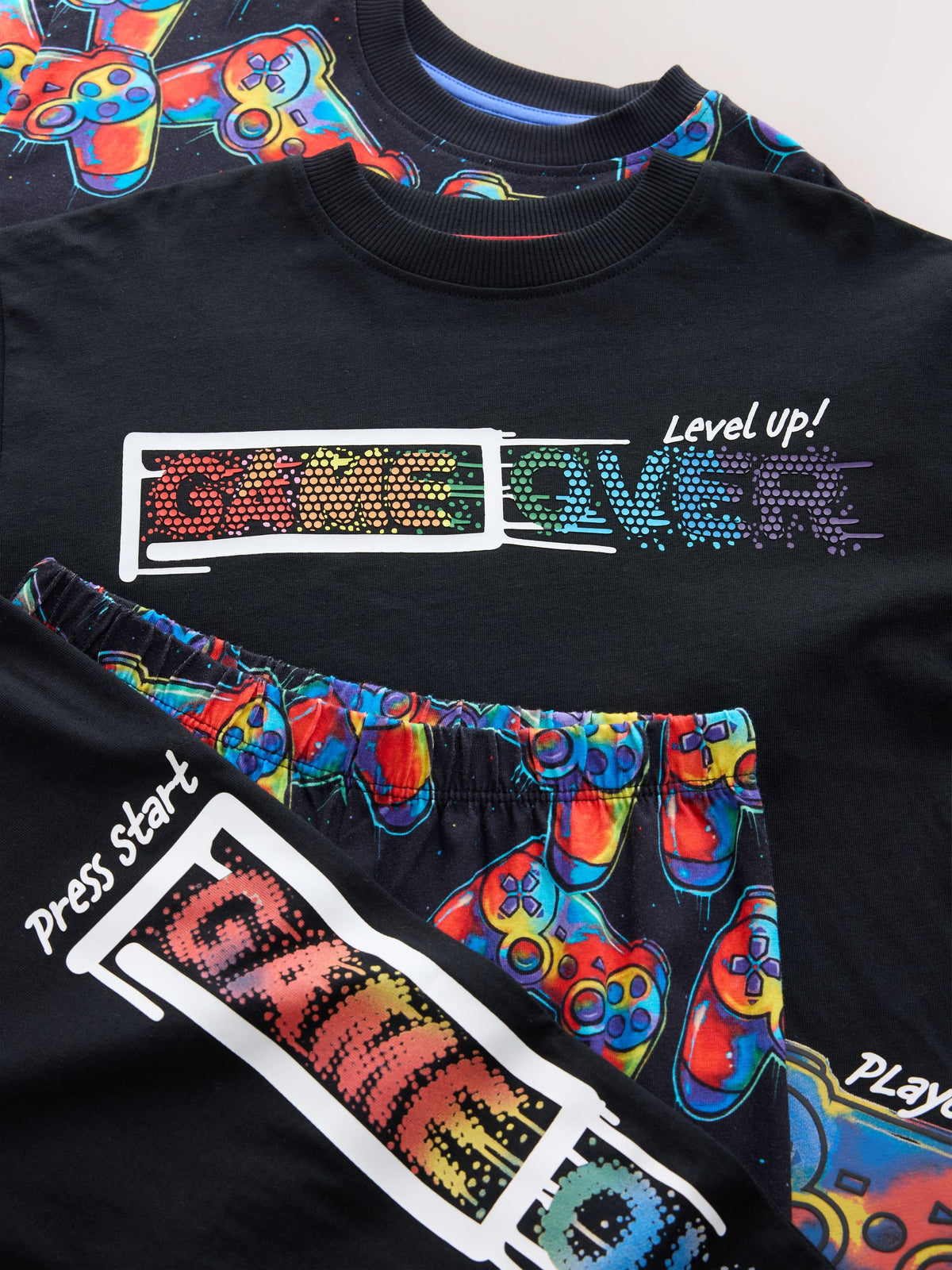 Rainbow Black Gamer Long Sleeve Pyjamas 2 Pack (3-16yrs) - image 5