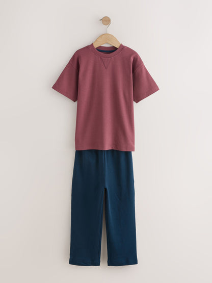 Blue/Grey/Red Short Sleeve Jogger Pyjamas 3 Pack (3-16yrs) - image 5