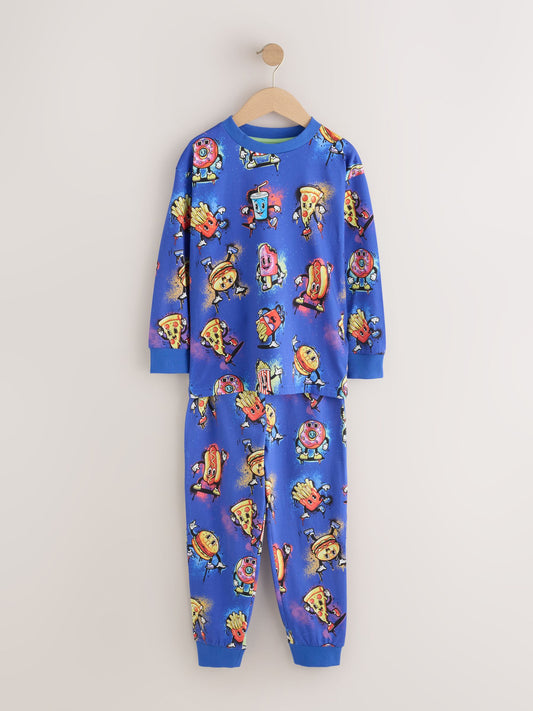 Blue Food Single Jogger Pyjamas (3-16yrs) - image 1