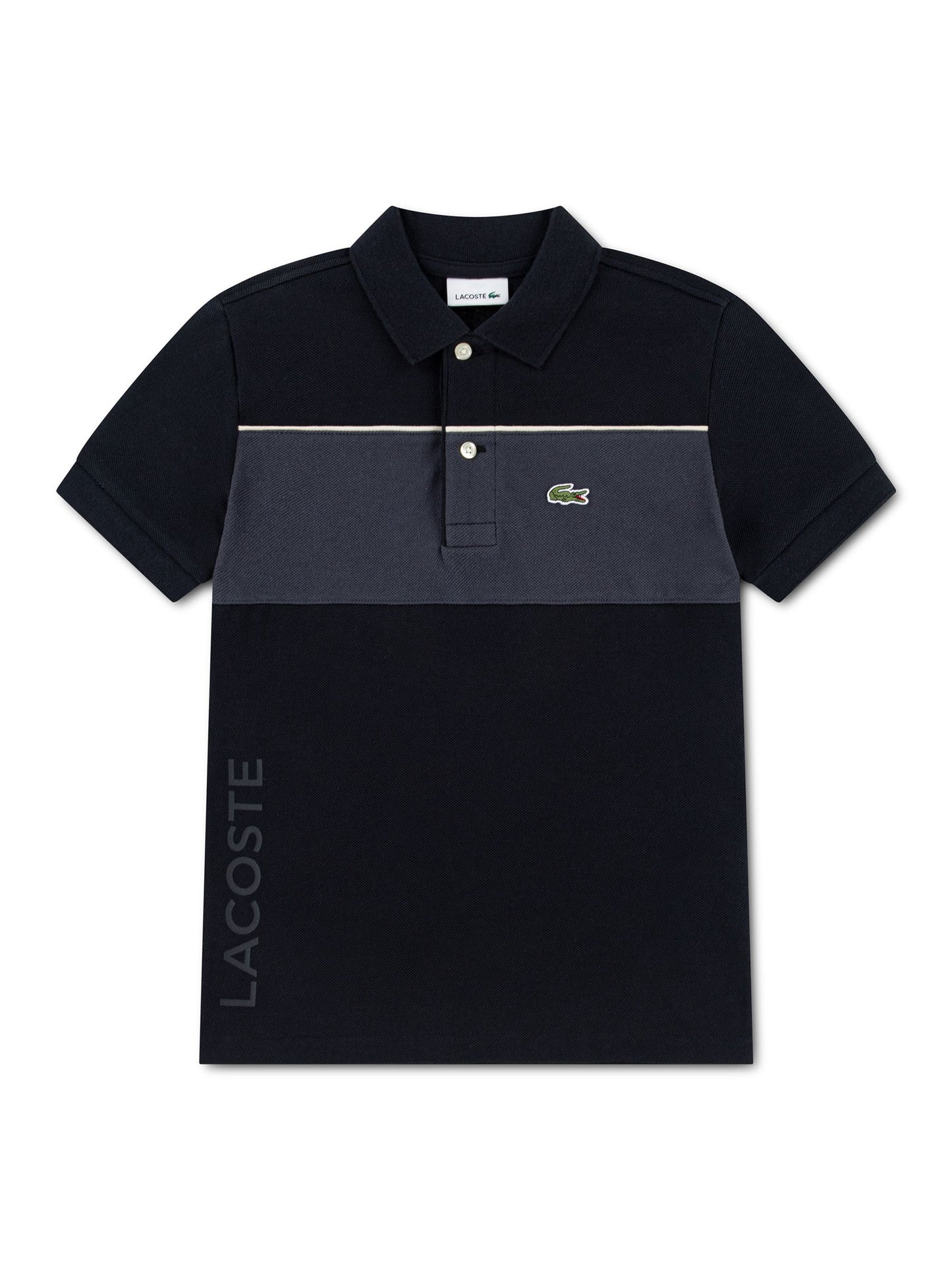 Dsiney Kidz - Lacoste Black Colourblock Polo Shirt image 1