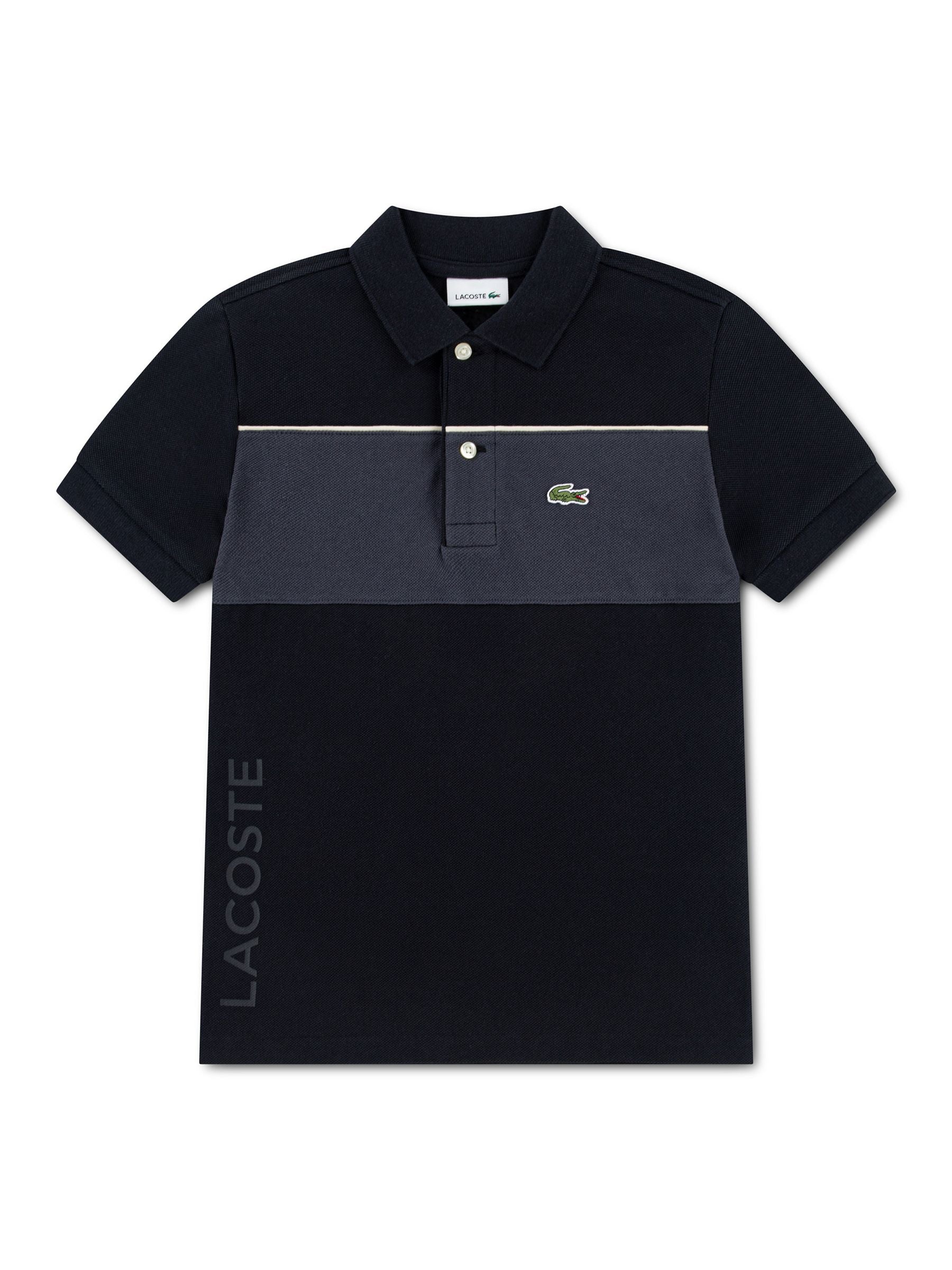 Dsiney Kidz - Lacoste Black Colourblock Polo Shirt image 1
