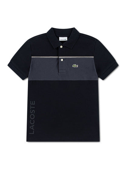 Dsiney Kidz - Lacoste Black Colourblock Polo Shirt image 1