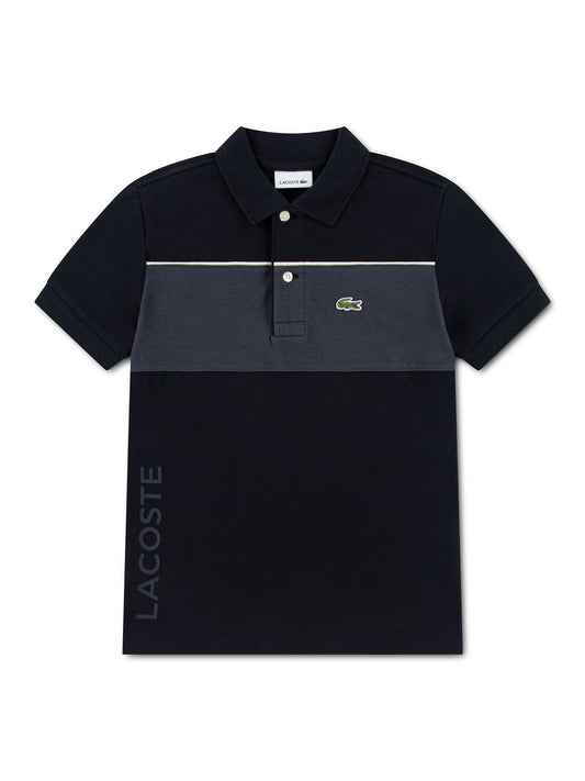 Dsiney Kidz - Lacoste Black Colourblock Polo Shirt image 1