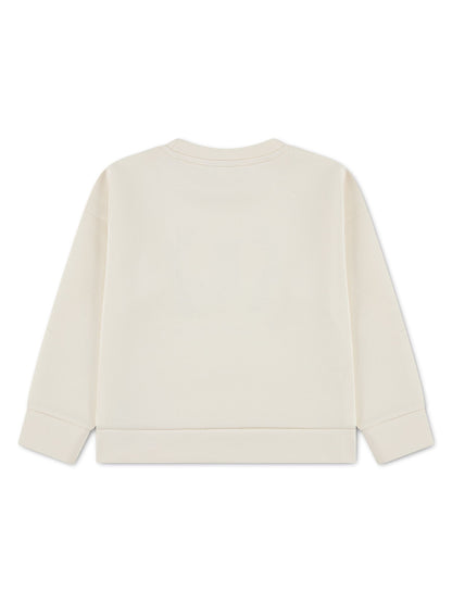 Lacoste Cream Spacer Knit Oversized Crewneck T-Shirt image 2