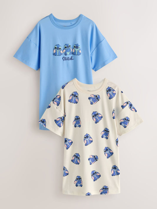 Blue/White Stitch Nighties 2 Pack (2-14yrs) - image 1