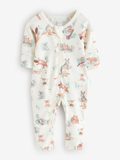 Purebaby Natural Footless Zip Sleepsuit image 1