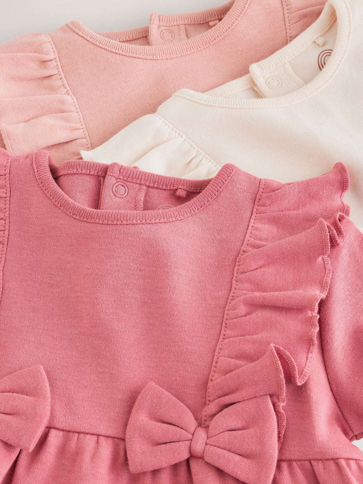 Pink Bow Baby Sleepsuit 3 Pack (0mths-2yrs) - image 11
