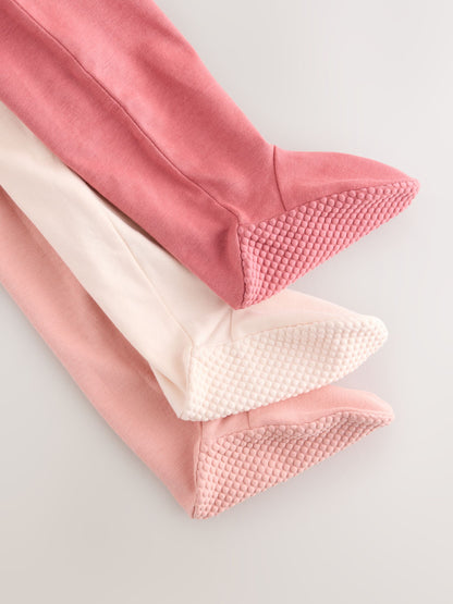 Pink Bow Baby Sleepsuit 3 Pack (0mths-2yrs) - image 12