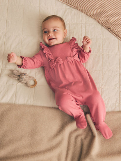 Pink Bow Baby Sleepsuit 3 Pack (0mths-2yrs) - image 3
