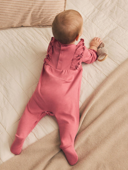 Pink Bow Baby Sleepsuit 3 Pack (0mths-2yrs) - image 4