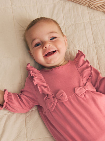 Pink Bow Baby Sleepsuit 3 Pack (0mths-2yrs) - image 5