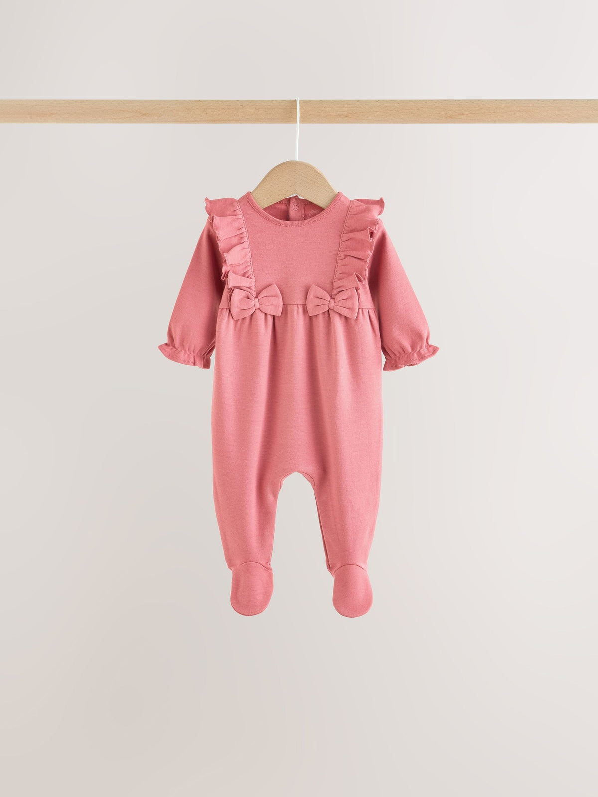 Pink Bow Baby Sleepsuit 3 Pack (0mths-2yrs) - image 7