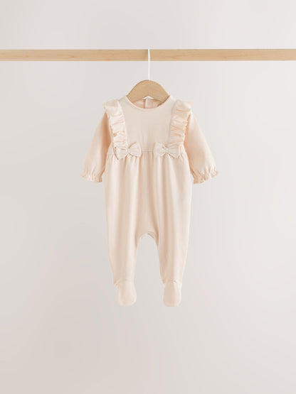 Pink Bow Baby Sleepsuit 3 Pack (0mths-2yrs) - image 8