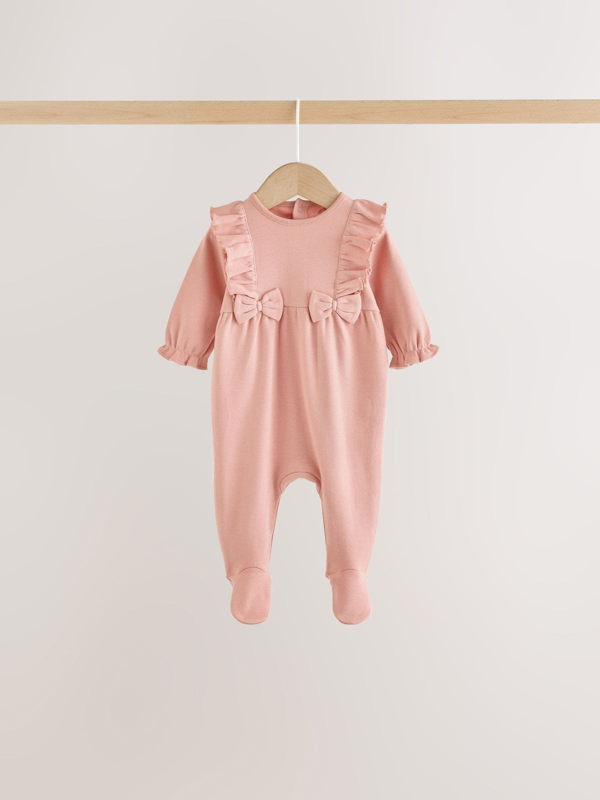 Pink Bow Baby Sleepsuit 3 Pack (0mths-2yrs) - image 9